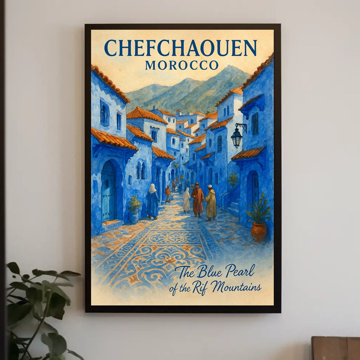 Chefchaouen Dreamscape: The Blue Pearl Poster