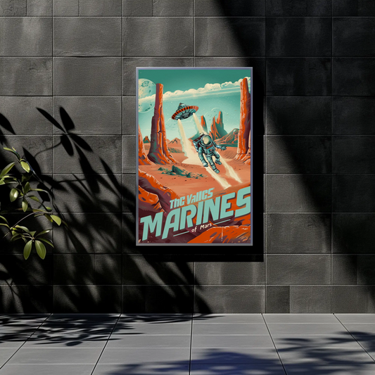 Mars Vintage Poster - Space Marines