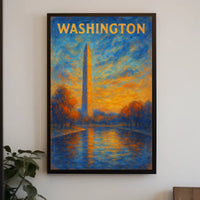 Washington Monument At Sunset Poster