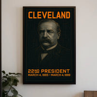 Grover Cleveland 22nd President of the United States Techno Schematic Poster