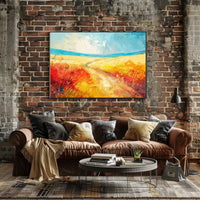 Vibrant Impressionistic Rural Landscape Abstract Painting