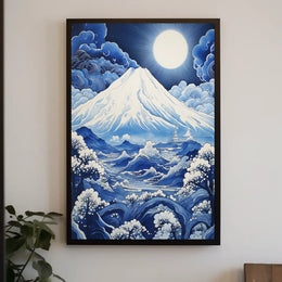 Mount Fuji Moonlit Tranquility Cultural Heritage Poster