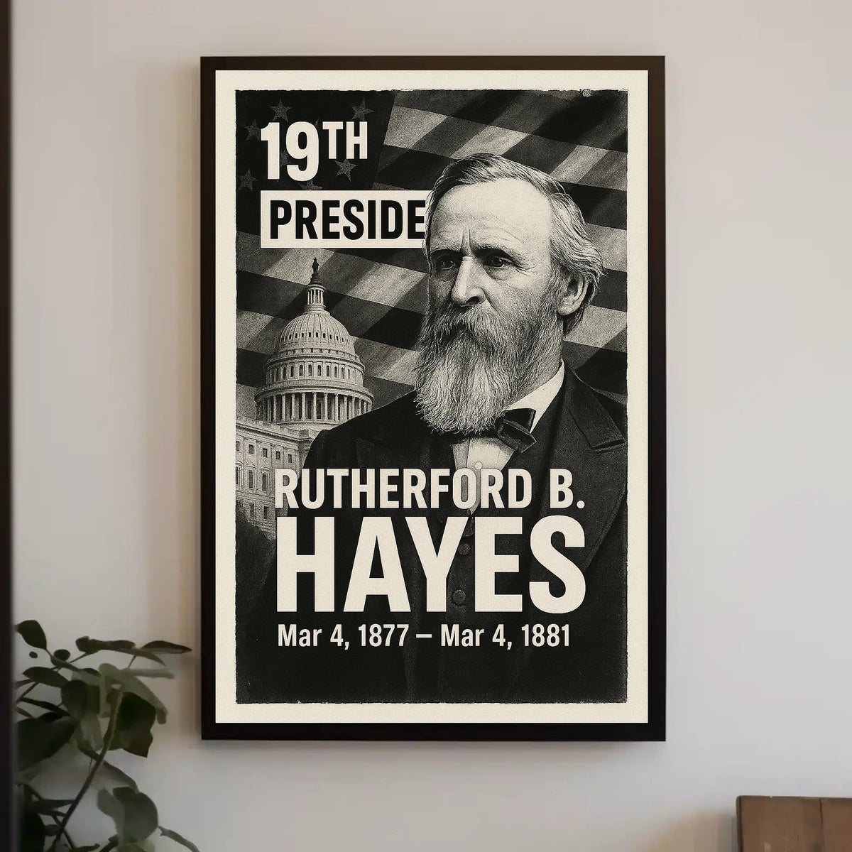 Rutherford B. Hayes 19th President of the United States Digital Montaje Poster