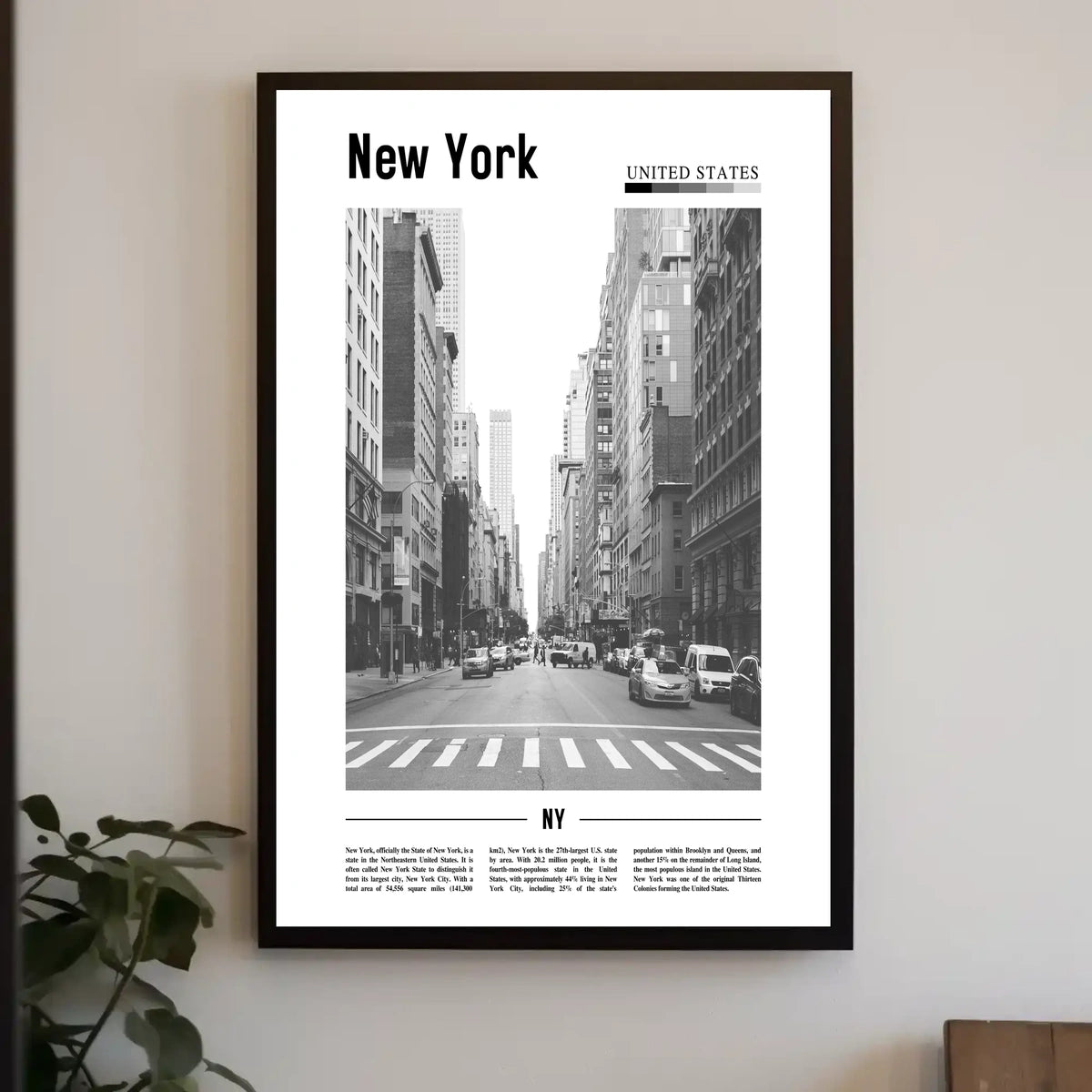 New York City Poster Vintage Cityscape Skyline Wall Art