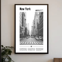 New York City Poster Vintage Cityscape Skyline Wall Art