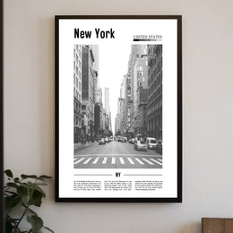 New York City Poster Vintage Cityscape Skyline Wall Art