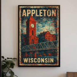 Appleton Wisconsin Cityscape Photography Realism Wanderlust Urban Spirit Iconic Poster