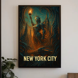 New York City Futuristic Vision Poster