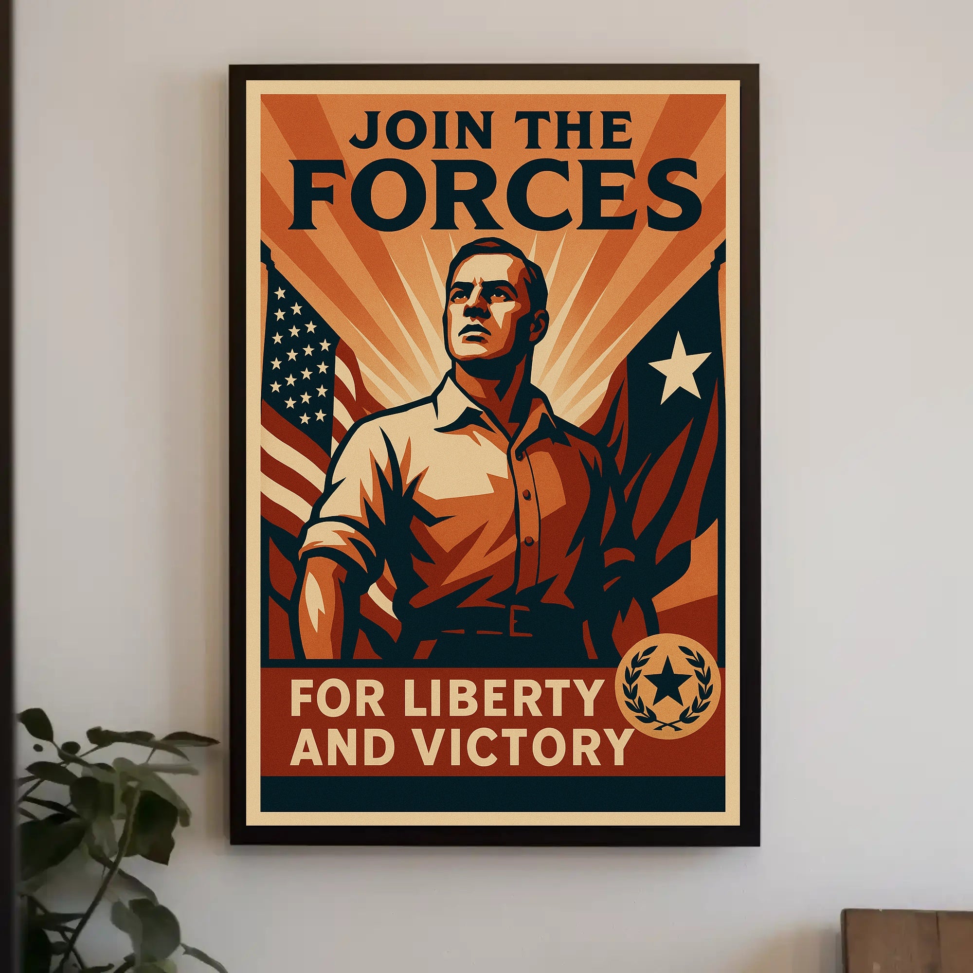 Patriotic Military Recruitment Vintage WWII Poster