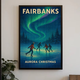 Fairbanks Aurora Christmas Poster