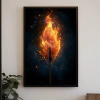 Ignite Your Space: Surreal Fire Art Poster