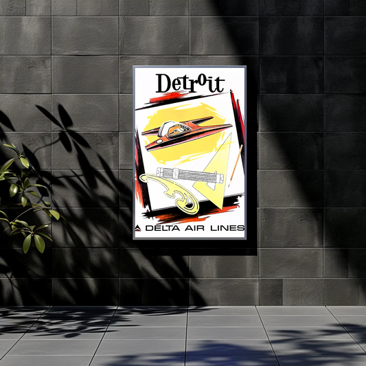 Detroit Air Lines Travel Poster