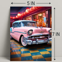 Retro Vibes Classic Car In A Vintage Poster