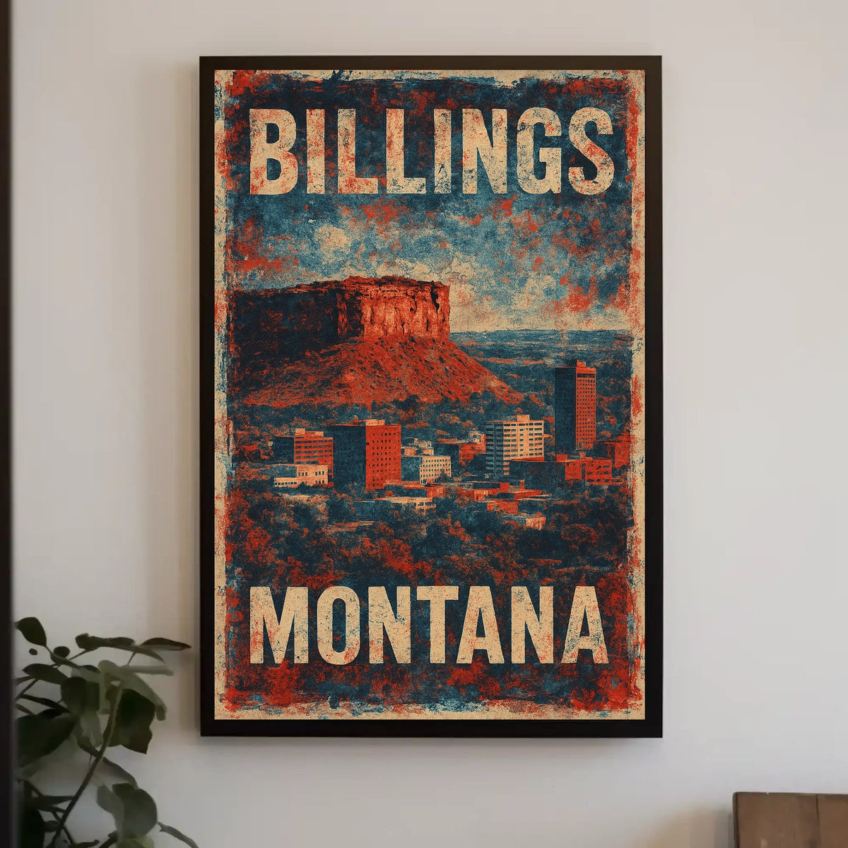 Billings Montana Cityscape Travel Photography Poster