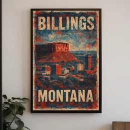 Billings Montana Cityscape Travel Photography Poster