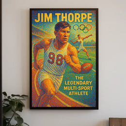 Jim Thorpe Iconic Multi-Sport Legend Poster