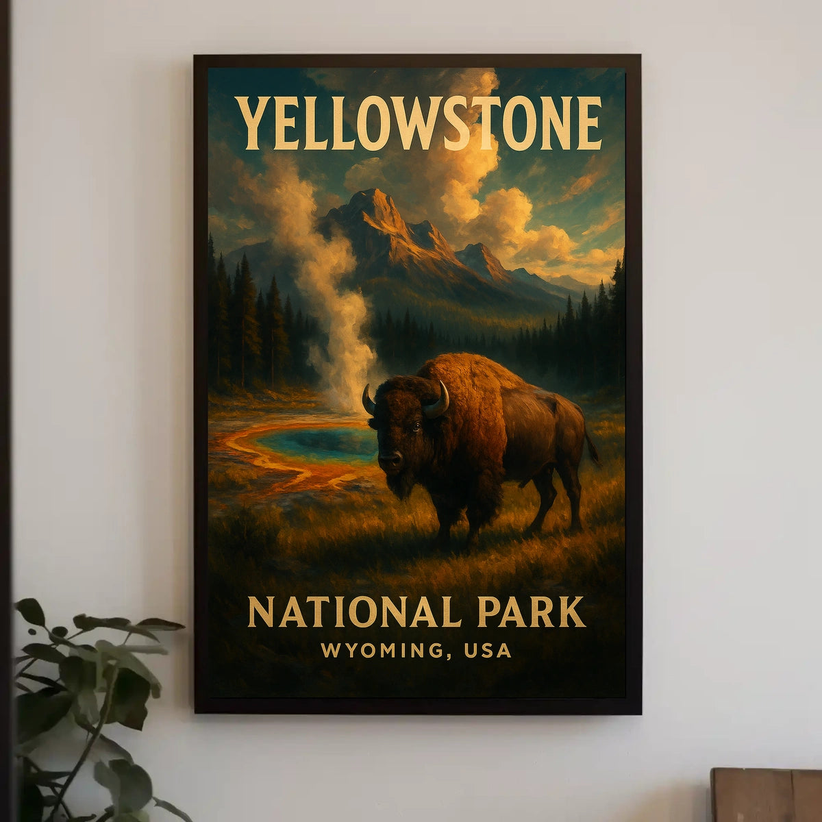 Yellowstoneâ€™s Majestic Bison - National Park Poster