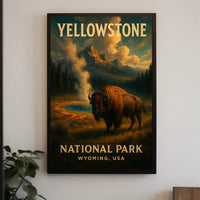 Yellowstoneâ€™s Majestic Bison - National Park Poster