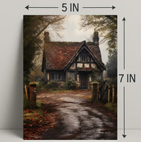 Rustic Cottage In Autumn Poster
