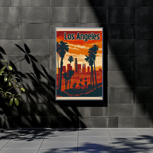 Los Angeles Sunset Vintage Poster