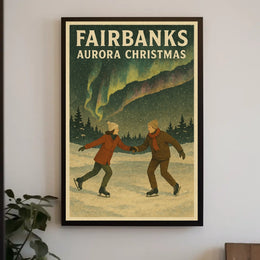 Fairbanks Aurora Christmas Poster