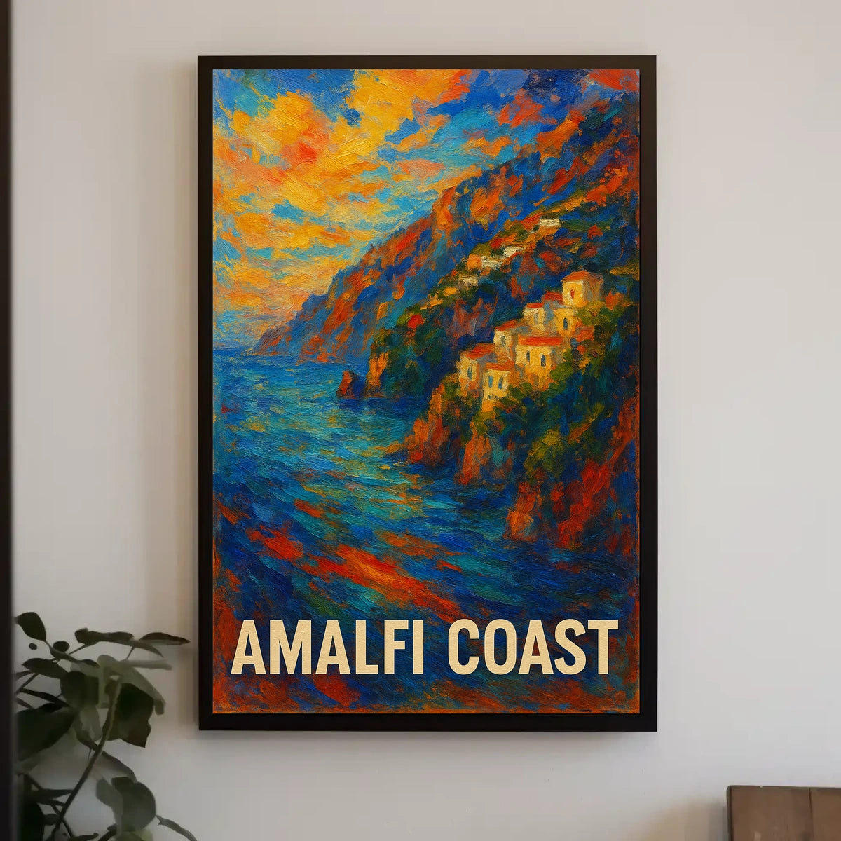 Amalfi Coast Poster Wall Art Scenic Seaside Premium Print