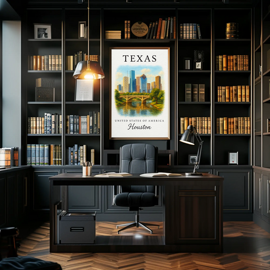 Texas, Houston Signature Series Vintage Travel Poster
