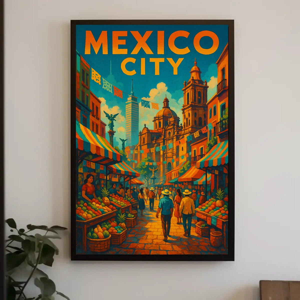 Vibrant Mexico City Market Poster