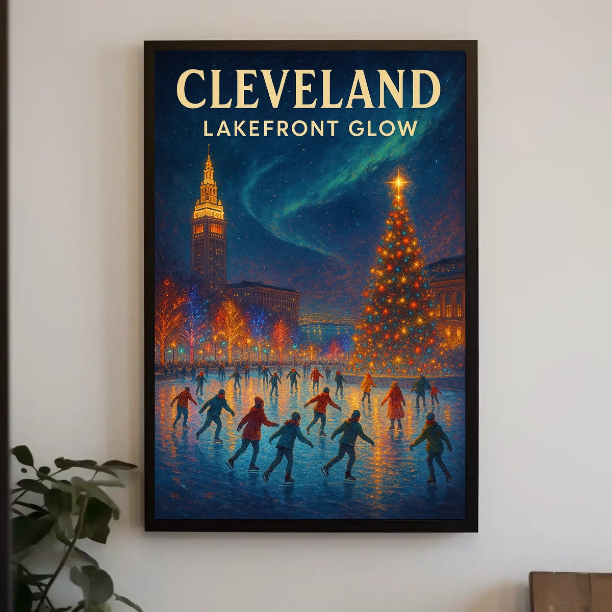Cleveland Lakefront Glow Poster