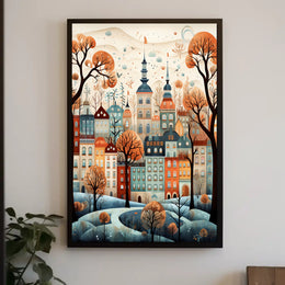 Enchanted Autumn Cityscape Poster