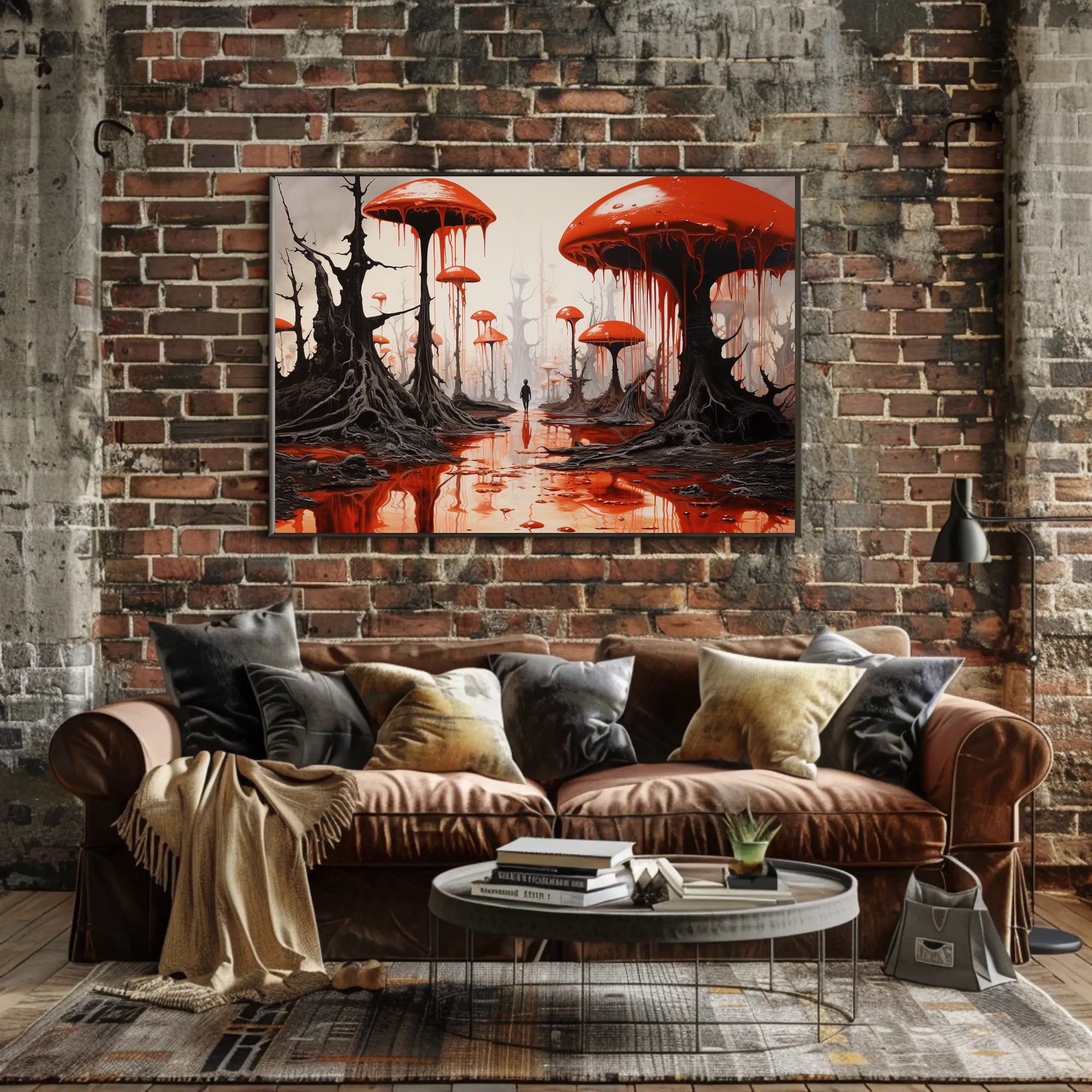 Surreal Mushroom World in Fantasy or Mythology Poster