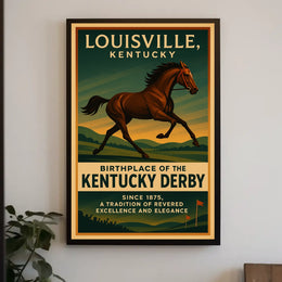 Kentucky Derby Vintage Horse Racing Poster Print