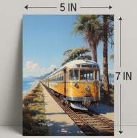 Coastal Train Journey Poster