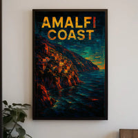 Amalfi Coast Poster Wall Art Coastal Scenery Print Deluxe