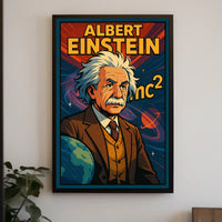 Albert Einstein Scenic Vintage Wanderlust Poster