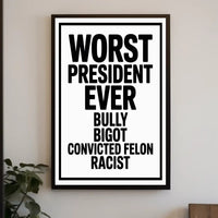 Bold Critique of American Leadership Political or Propaganda Poster