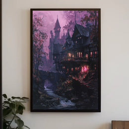 Enchanted Twilight Village Poster PosterGoat