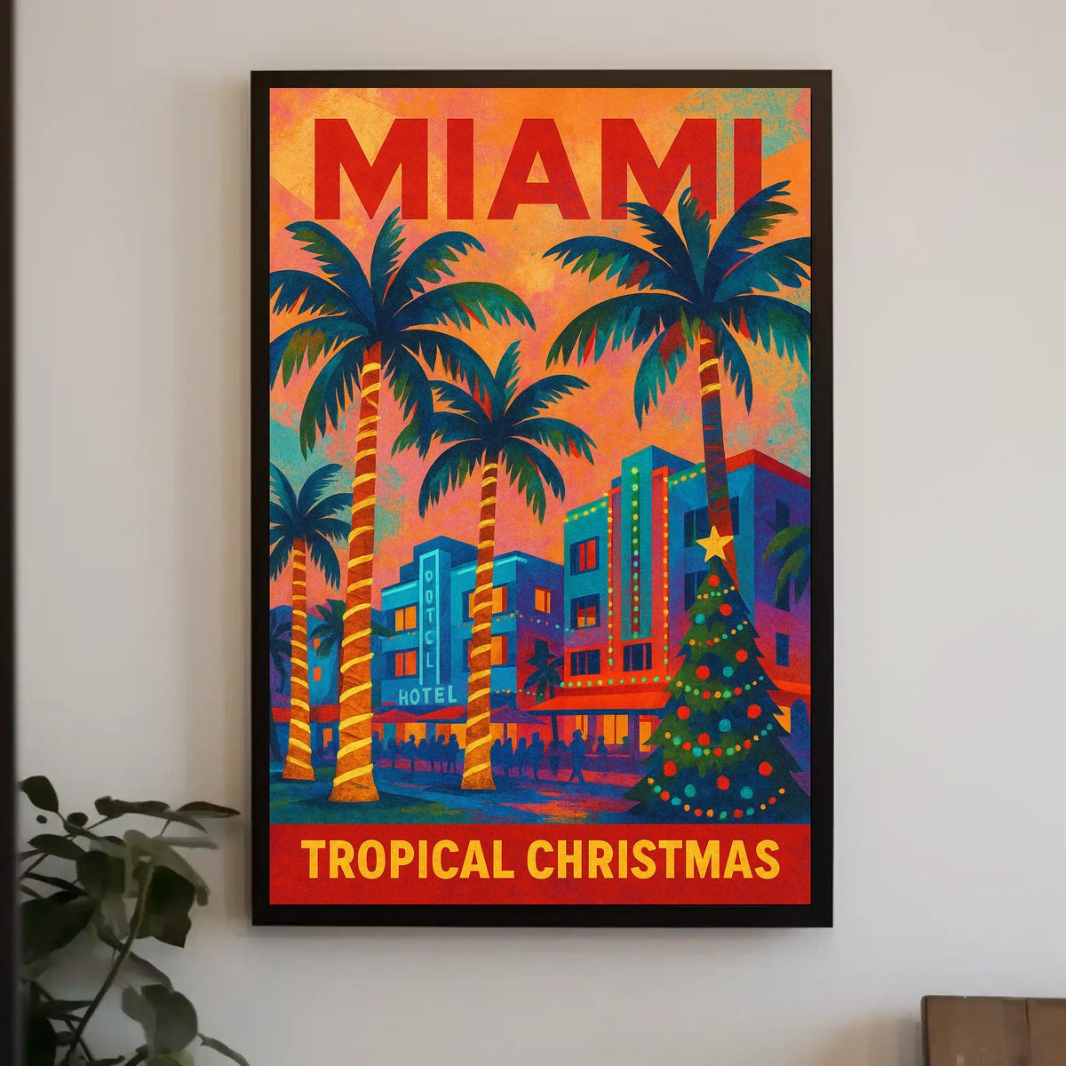 Miami Tropical Christmas Poster