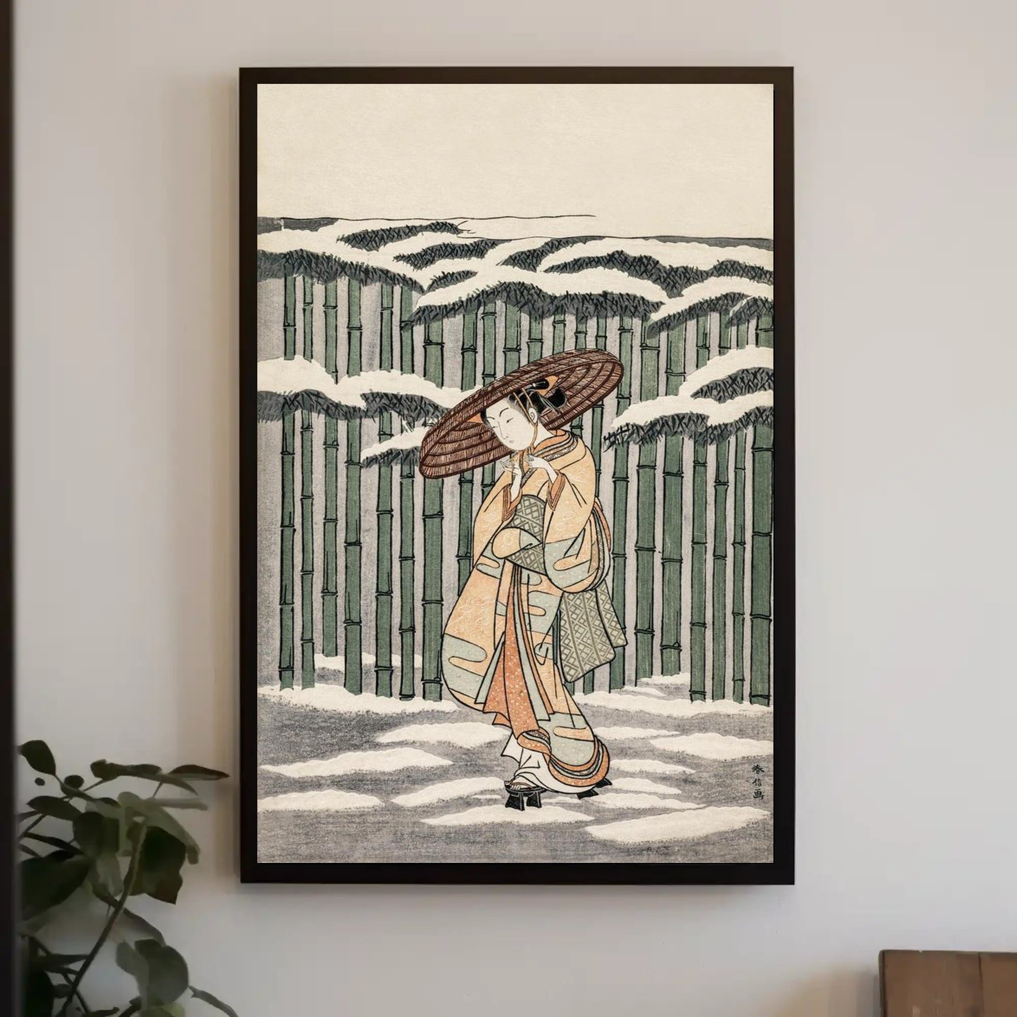 Winter Stroll in Bamboo Grove Poster