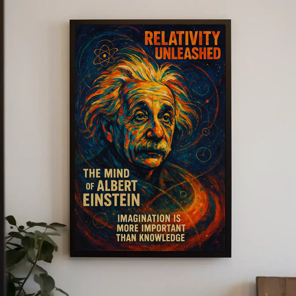 Albert Einstein Inspirational Abstract Art Poster