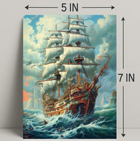 Majestic Sailing Ship At Sea Poster
