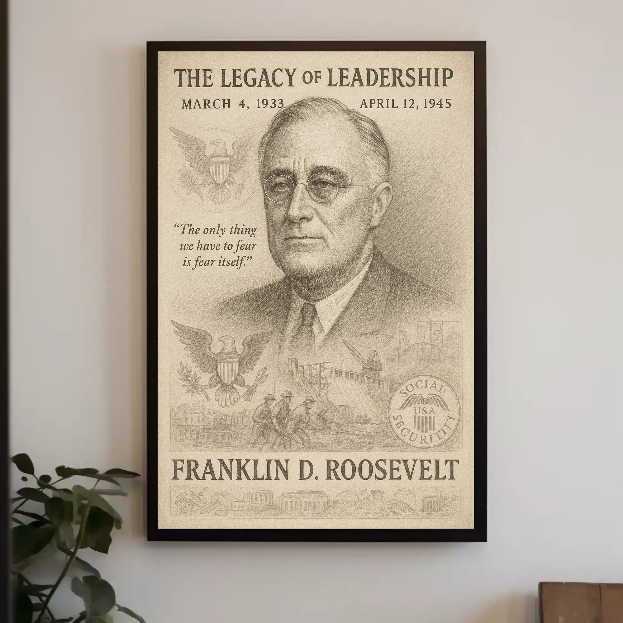 Franklin D. Roosevelt Legacy of Leadership Poster PosterGoat