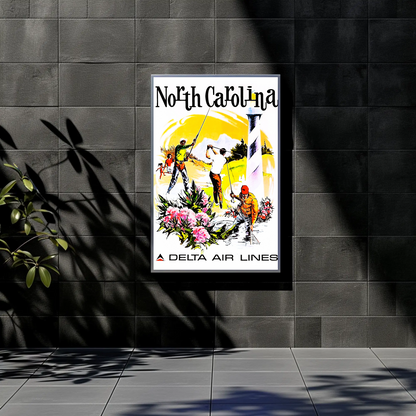 North Carolina Air Lines Travel Poster