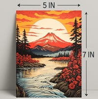 Majestic Mountain Sunset Poster PosterGoat