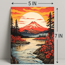 Majestic Mountain Sunset Poster PosterGoat