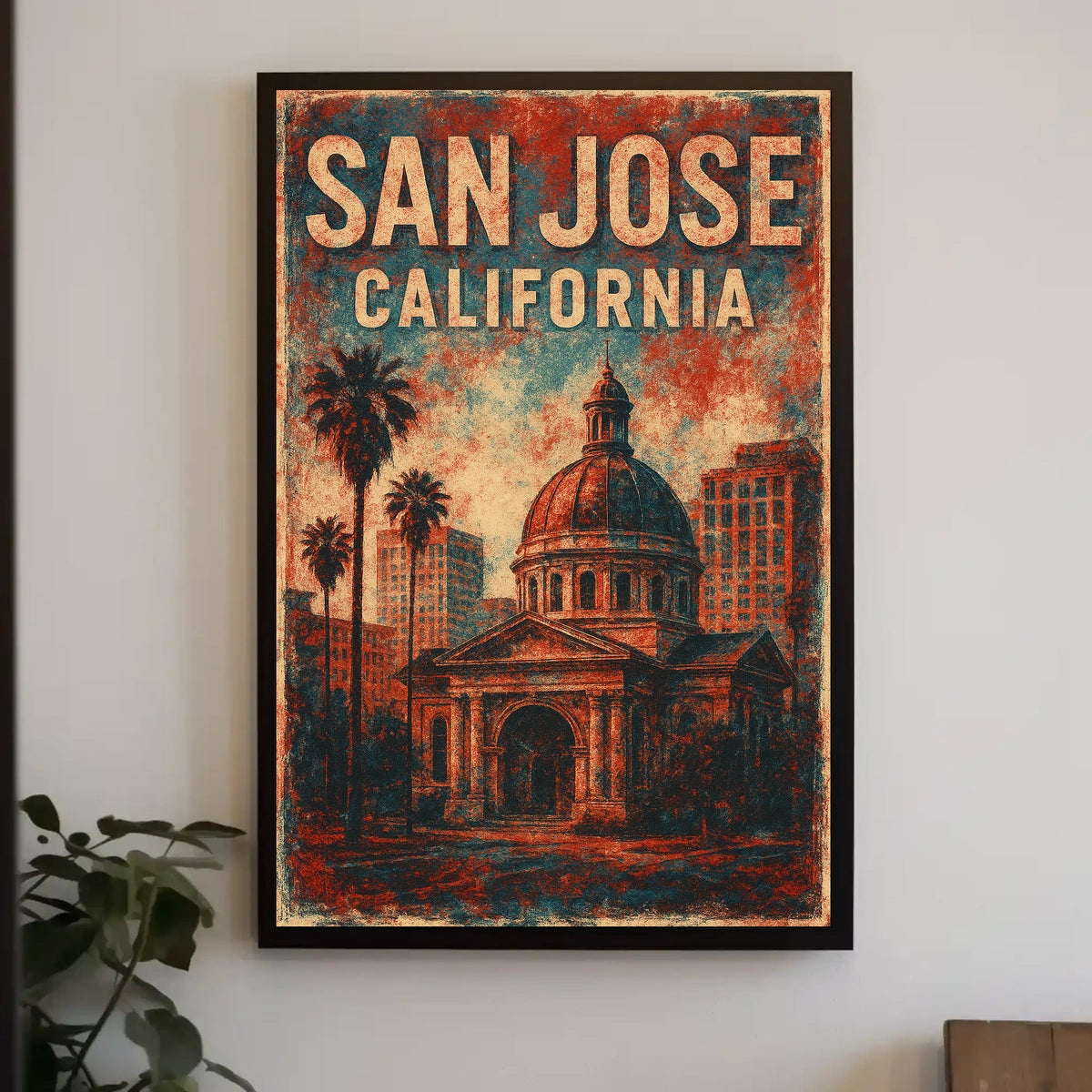 San Jose Architecture Retro Collector Poster