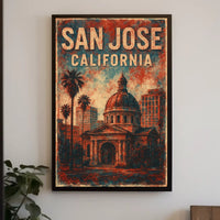 San Jose Architecture Retro Collector Poster