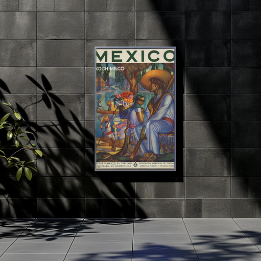 Xochimilco Vintage Poster Mexico Travel