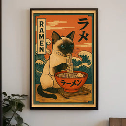 Ramen Cat Delight Poster