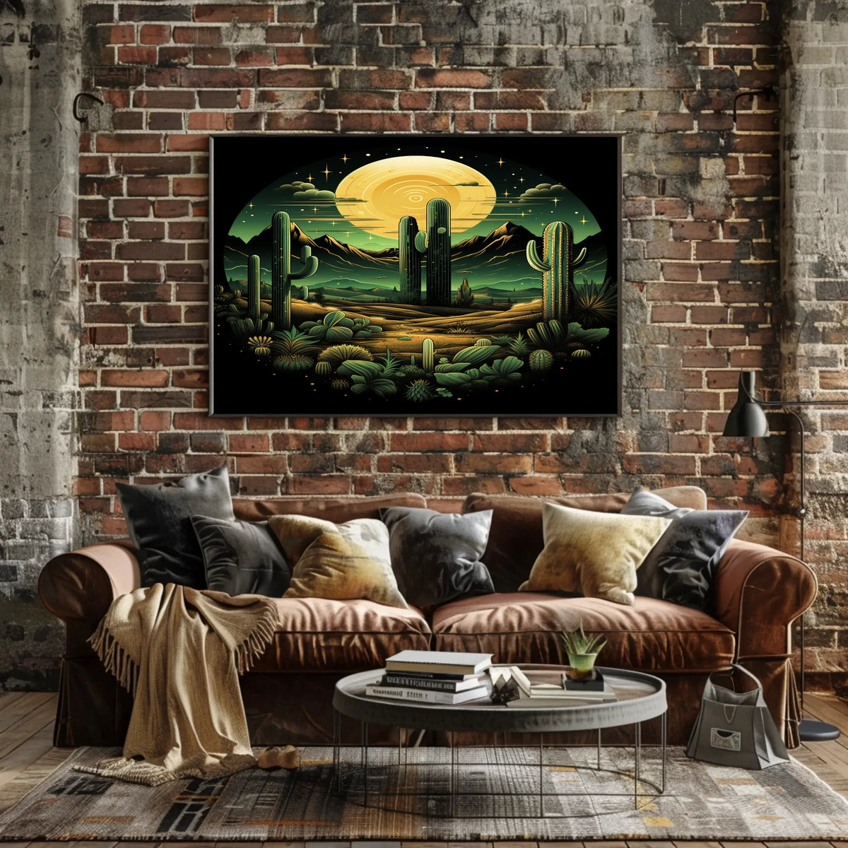 Desert Moonlit Landscape Poster